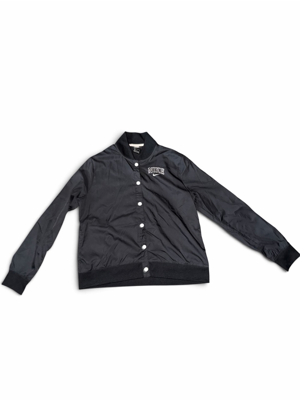 Vintage Nike Black Snap Button Varsity Jacket Size Large